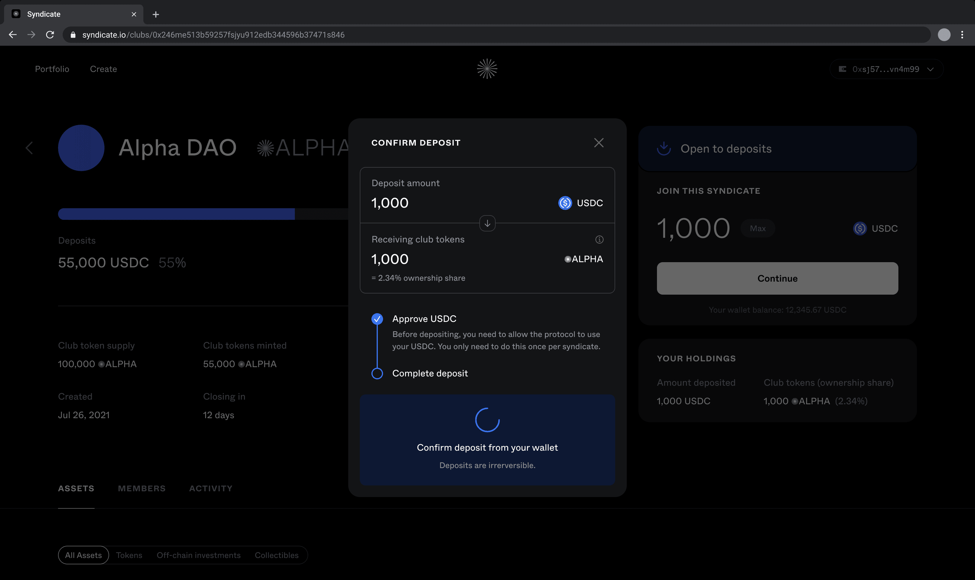 Investment clubs on Syndicate have ERC-20 powered mirrortables and mirrorshares